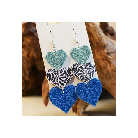 1 Par Casual Ropa De Calle Forma De Corazón Cuero Sintético Aretes