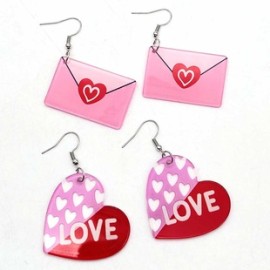 1 Par Elegante Estilo Simple Estilo Clásico Letra Forma De Corazón Arílico Pendientes De Gota