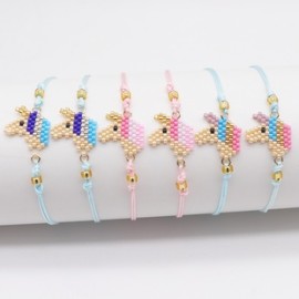 Estilo IG Lindo Unicornio Vidrio soga Con Cuentas Hecho A Mano Mujeres Pulsera