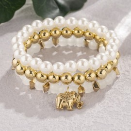 Retro Animal Arílico Perla Artificial Venta Al Por Mayor Pulsera