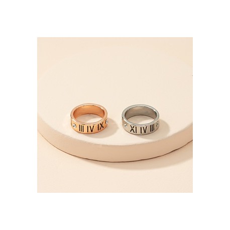 Básico Estilo Simple Número Romana Aleación Enchapado Blanco Oro Plateado Unisexo Anillos