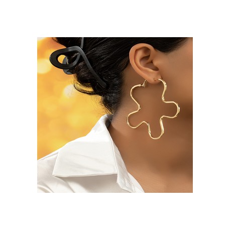 1 Par Estilo IG Estilo Simple Color Sólido Flor Enchapado Ferroaleaciones Chapado En Oro Aretes