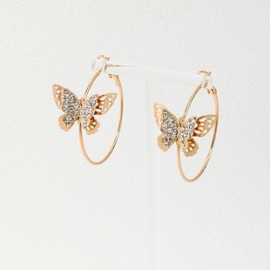 1 Pieza Estilo IG Estilo francés Estilo Simple Mariposa Embutido Aleación Diamantes De Imitación Aretes