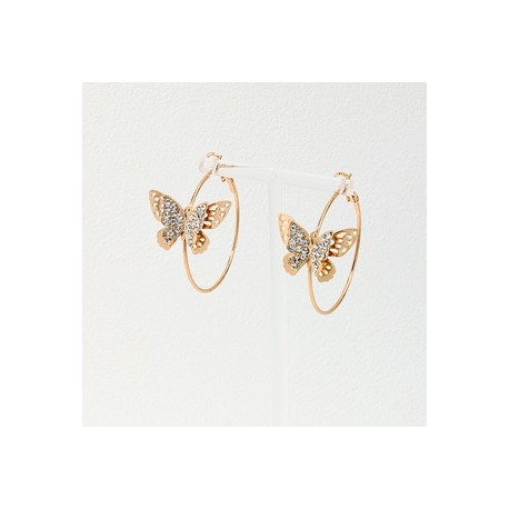 1 Pieza Estilo IG Estilo francés Estilo Simple Mariposa Embutido Aleación Diamantes De Imitación Aretes