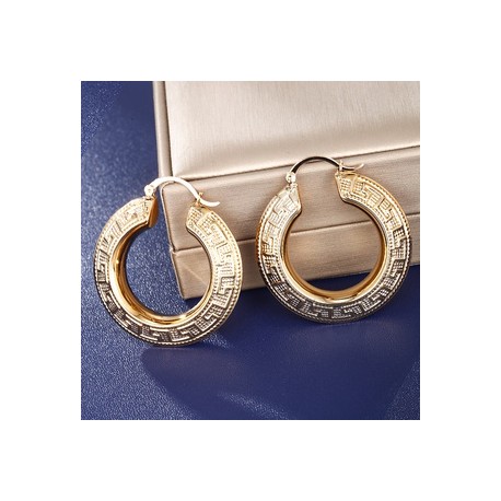 1 Par Estilo Vintage XUPING Geométrico Circulo Enchapado ABS Chapado En Oro De 14 Quilates. Aretes