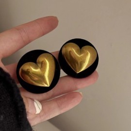 1 Par Estilo Simple Forma De Corazón Arílico Aleación Pendientes