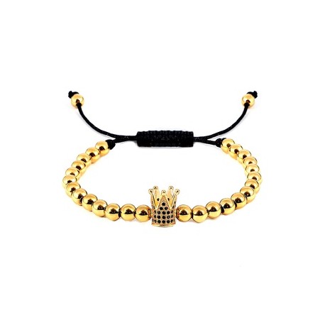 Retro Corona Acero Inoxidable Enchapado Mujeres Pulsera