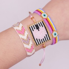 Estilo Simple Viajar Diariamente Forma De Corazón Flecha Vidrio Hecho A Mano Mujeres Pulsera