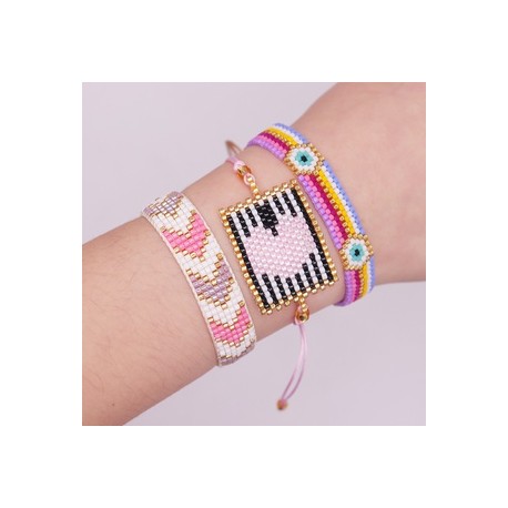 Estilo Simple Viajar Diariamente Forma De Corazón Flecha Vidrio Hecho A Mano Mujeres Pulsera