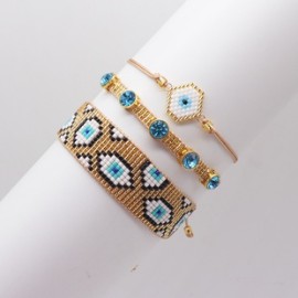 Estilo Vintage Ojo Del Diablo Vidrio Hecho A Mano Mujeres Pulsera