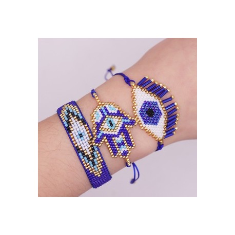 Casual Estilo Vintage Ojo Del Diablo Vidrio soga Hecho A Mano Mujeres Pulsera