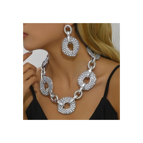 Exagerado Lujoso Geométrico Arílico Irregular Enchapado Chapado En Oro Plateado Mujeres Aretes Collar