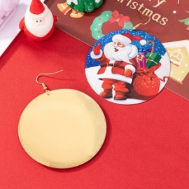 1 Par Estilo de dibujos animados Navidad Papá Noel Enchapado Aleación Chapado En Oro Pendientes De Gota