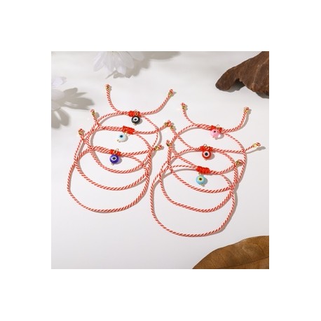 Casual Estilo Simple Ojo Algodón Vidrio Con Cuentas Tejido De Punto Mujeres Pulsera