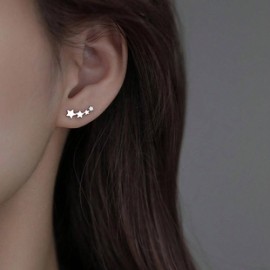 1 Par Estilo Simple Brillante Estrella Color Sólido Embutido Aleación Diamantes De Imitación Pendientes