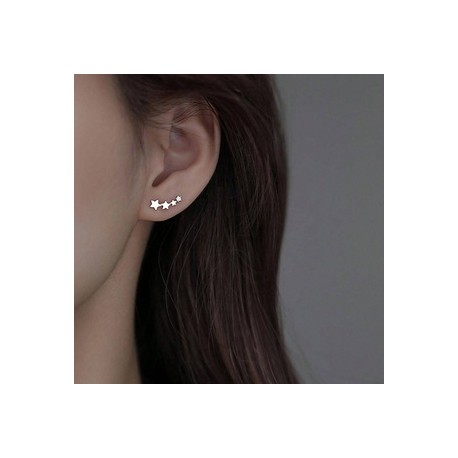 1 Par Estilo Simple Brillante Estrella Color Sólido Embutido Aleación Diamantes De Imitación Pendientes