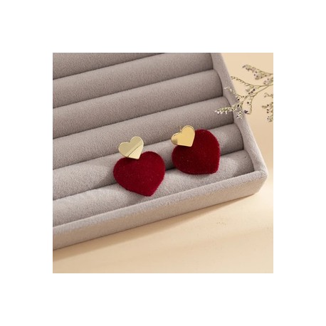 1 Par Elegante Romántico Forma De Corazón Aleación Pendientes