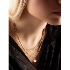 Hip Hop Estilo Simple Estrella Planchar Cobre Mujeres Collar Colgante