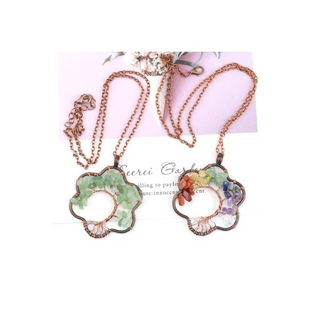 Estilo Simple Flor Planchar Cobre Ahuecar Mujeres Collar Colgante