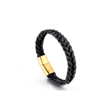 Estilo Simple Color Sólido Acero Titanio Trenza Hombres Pulsera