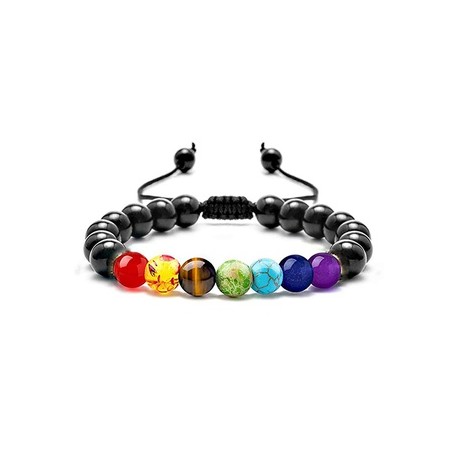 Moda Multicolor Piedra Con Cuentas Unisexo Pulsera