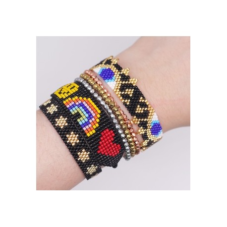 Bohemio Geométrico Vidrio Con Cuentas Hecho A Mano Mujeres Pulsera