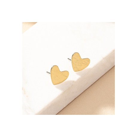 1 Par Estilo Simple Forma De Corazón Enchapado Aleación Chapado En Oro Pendientes