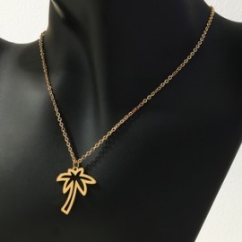 Estilo IG Dulce Estilo Simple Árbol De Coco Aleación Ahuecar Mujeres Collar Colgante