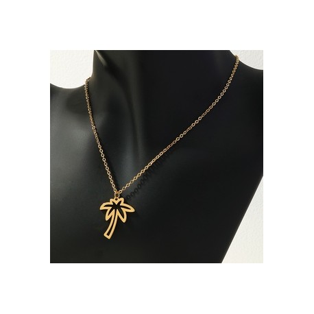 Estilo IG Dulce Estilo Simple Árbol De Coco Aleación Ahuecar Mujeres Collar Colgante