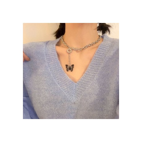 Estilo IG Estilo Simple Mariposa Aleación Mujeres Collar Colgante