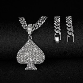 Hip Hop Forma De Corazón Aleación Enchapado Embutido Diamantes De Imitación Unisexo Collar Colgante