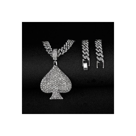 Hip Hop Forma De Corazón Aleación Enchapado Embutido Diamantes De Imitación Unisexo Collar Colgante