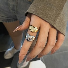 Estilo Simple Forma De Corazón Aleación Unisexo Anillos abiertos