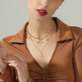 Casual Elegante Forma De Corazón Planchar Perla Chapado En Oro De 14 Quilates. Mujeres Collar de Tres Capas