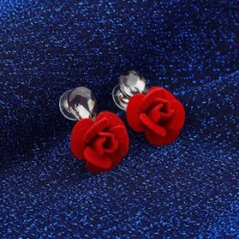 1 Par Romántico Estilo Simple Flor Enchapado Embutido Aleación Diamantes De Imitación Pendientes De Gota