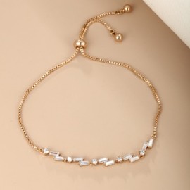 XUPING Estilo Simple Geométrico Chapado En Oro De 18 Quilates. Diamante Artificial Aleación Venta Al Por Mayor Pulsera