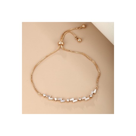 XUPING Estilo Simple Geométrico Chapado En Oro De 18 Quilates. Diamante Artificial Aleación Venta Al Por Mayor Pulsera