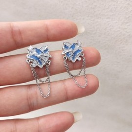 1 Par Estilo IG Estilo Simple Estrella Forma De Corazón Esmalte Enchapado Embutido Aleación Pendientes