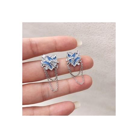 1 Par Estilo IG Estilo Simple Estrella Forma De Corazón Esmalte Enchapado Embutido Aleación Pendientes