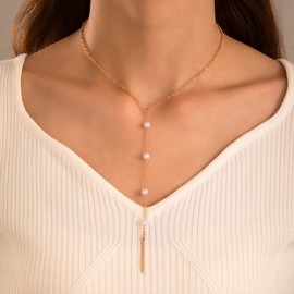 Elegante Estilo Simple Geométrico Aleación Perlas Artificiales Mujeres Collar Colgante