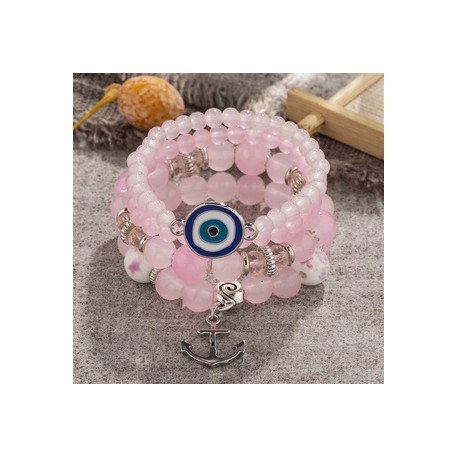 Estilo Vintage Ojo Del Diablo Arílico Aleación Vidrio Venta Al Por Mayor Pulsera