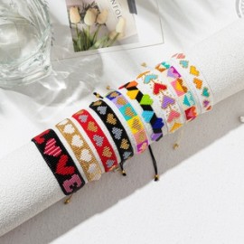 Estilo Simple Forma De Corazón Vidrio soga Venta Al Por Mayor Pulsera