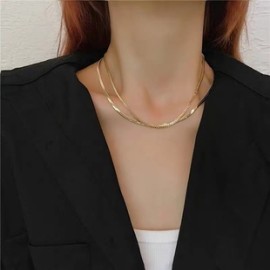 Estilo Simple Color Sólido Aleación Enchapado Chapado En Oro Mujeres Collares En Capas