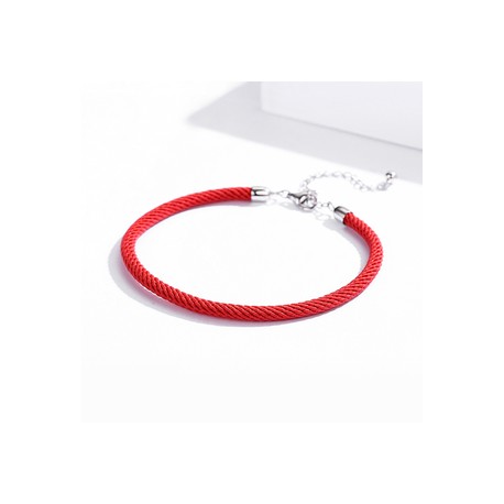 Estilo Simple Color Sólido Plata Esterlina soga Enchapado Plateado Mujeres Pulsera