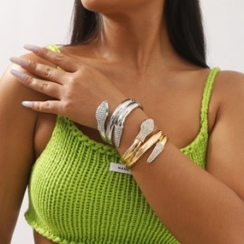 Estilo moderno Estilo Simple Serpiente Aleación Embutido Diamantes De Imitación Mujeres Brazalete