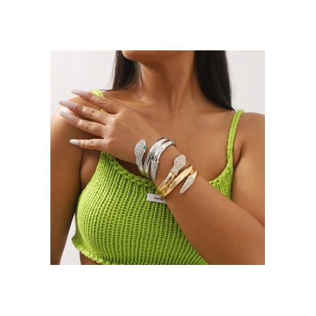 Estilo moderno Estilo Simple Serpiente Aleación Embutido Diamantes De Imitación Mujeres Brazalete