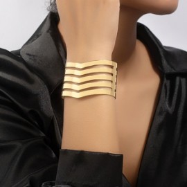 Estilo IG Estilo Simple Geométrico Planchar Enchapado Chapado En Oro Mujeres Brazalete