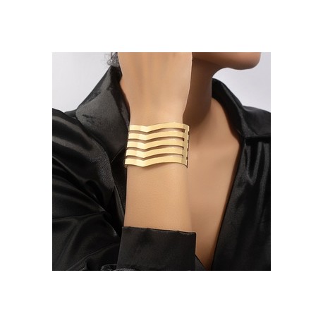 Estilo IG Estilo Simple Geométrico Planchar Enchapado Chapado En Oro Mujeres Brazalete