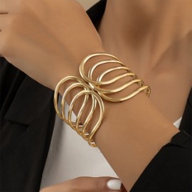 Estilo nórdico Exagerado Sexy Curva Líneas Aleación Mujeres Brazalete