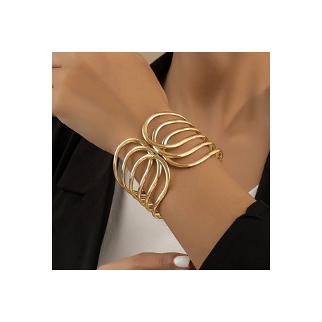 Estilo nórdico Exagerado Sexy Curva Líneas Aleación Mujeres Brazalete